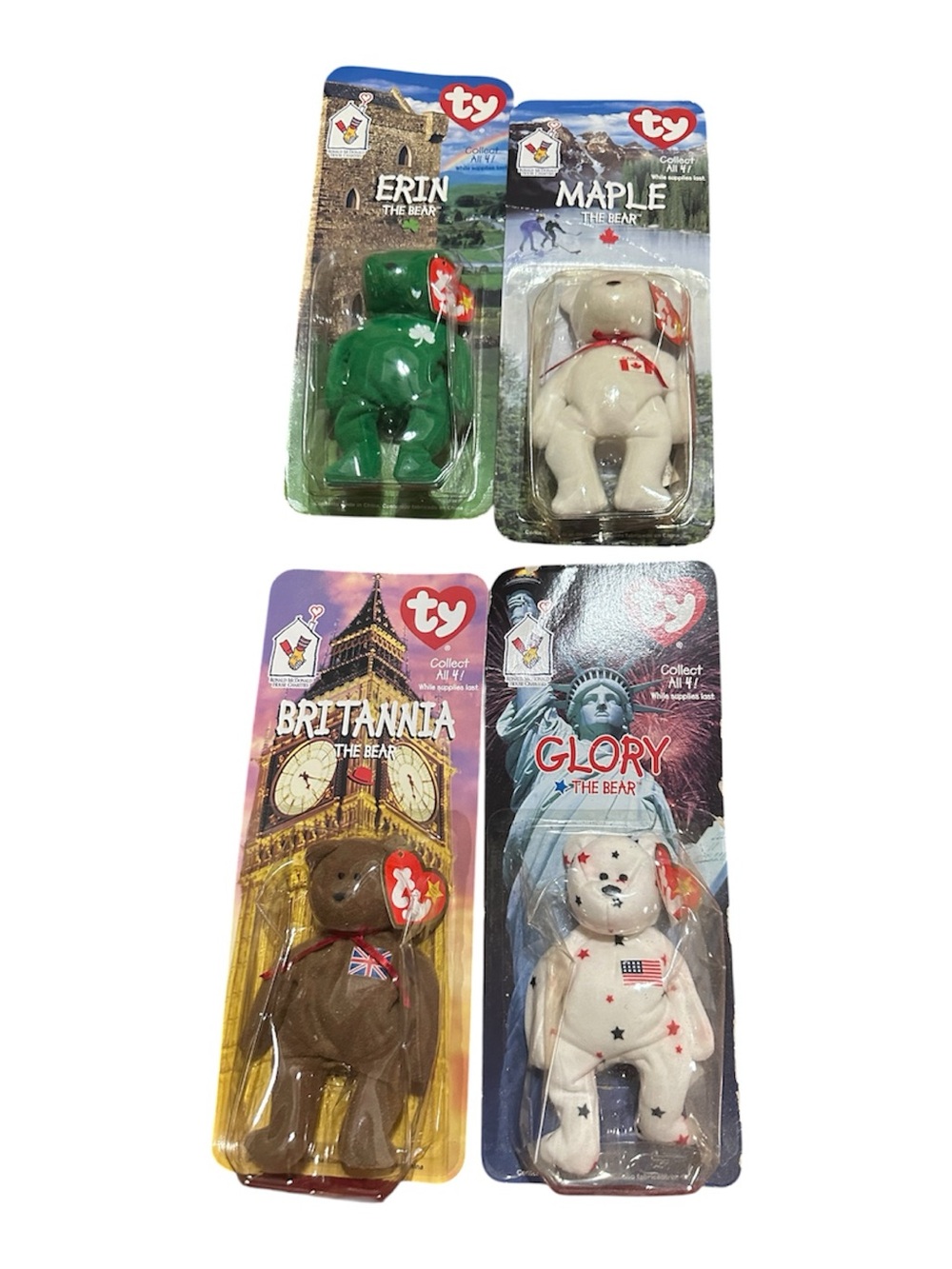 Vintage 1999 TY McDonald’s International Bears Sealed Set of 4